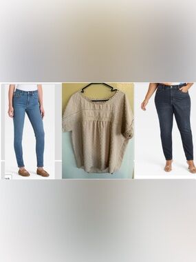 3 piece NWOT Jeans and top bundle! Universal Thread, Ava & Viv & Amazon top.
